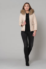 Fine and light women's down jacket in sheepskin leather - Image n°11