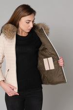 Fine and light women's down jacket in sheepskin leather - Image n°14