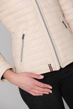 Fine and light women's down jacket in sheepskin leather - Image n°16