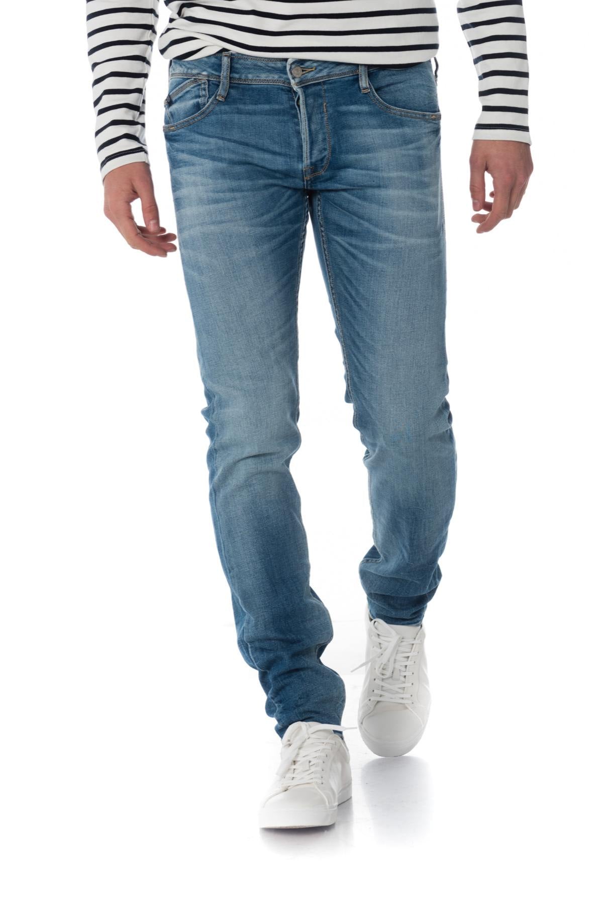basic blue men's jeans - Image n°1
