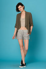 Oakwood Leather Shorts Light Gray - Image n°2