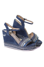 Blue wedge shoes - Image n°1