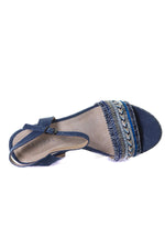 Blue wedge shoes - Image n°3