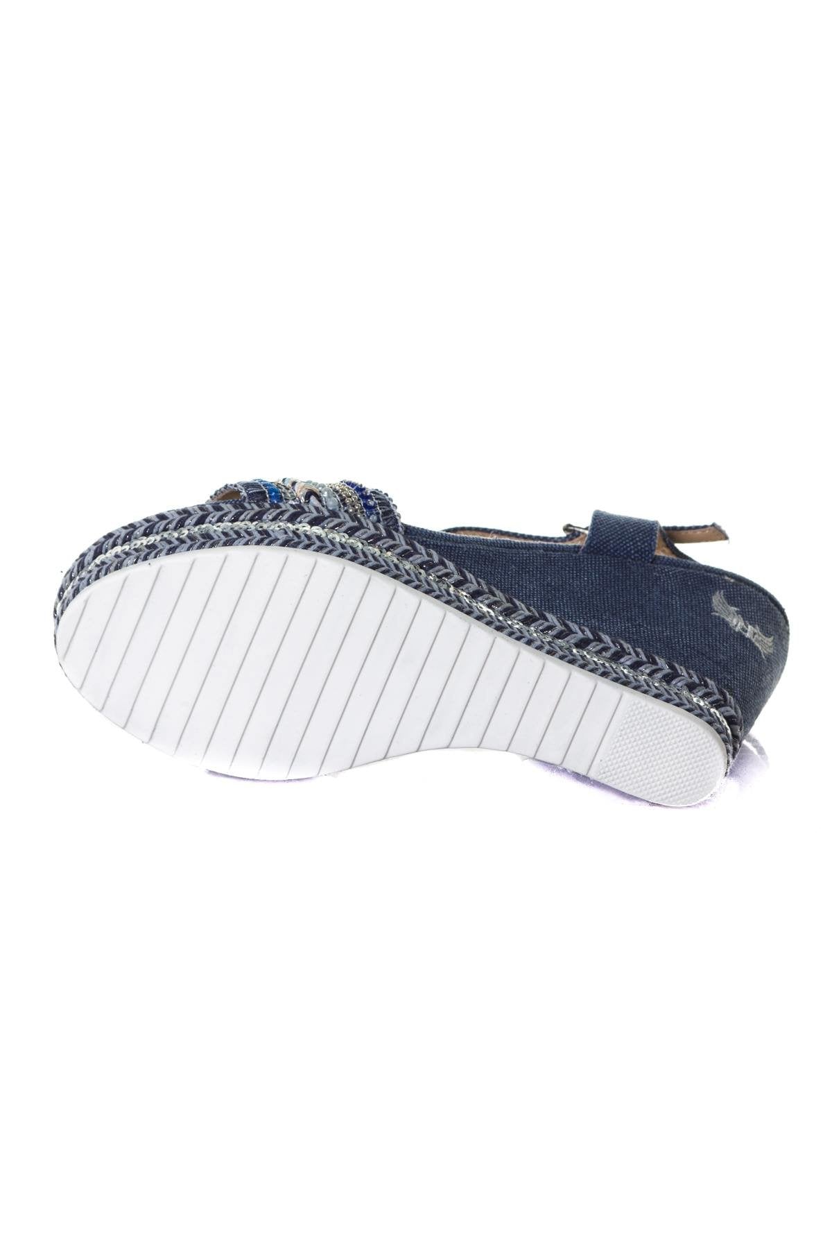 Blue wedge shoes - Image n°4
