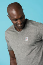 Men's gray straight-cut T-shirt - Image n°4