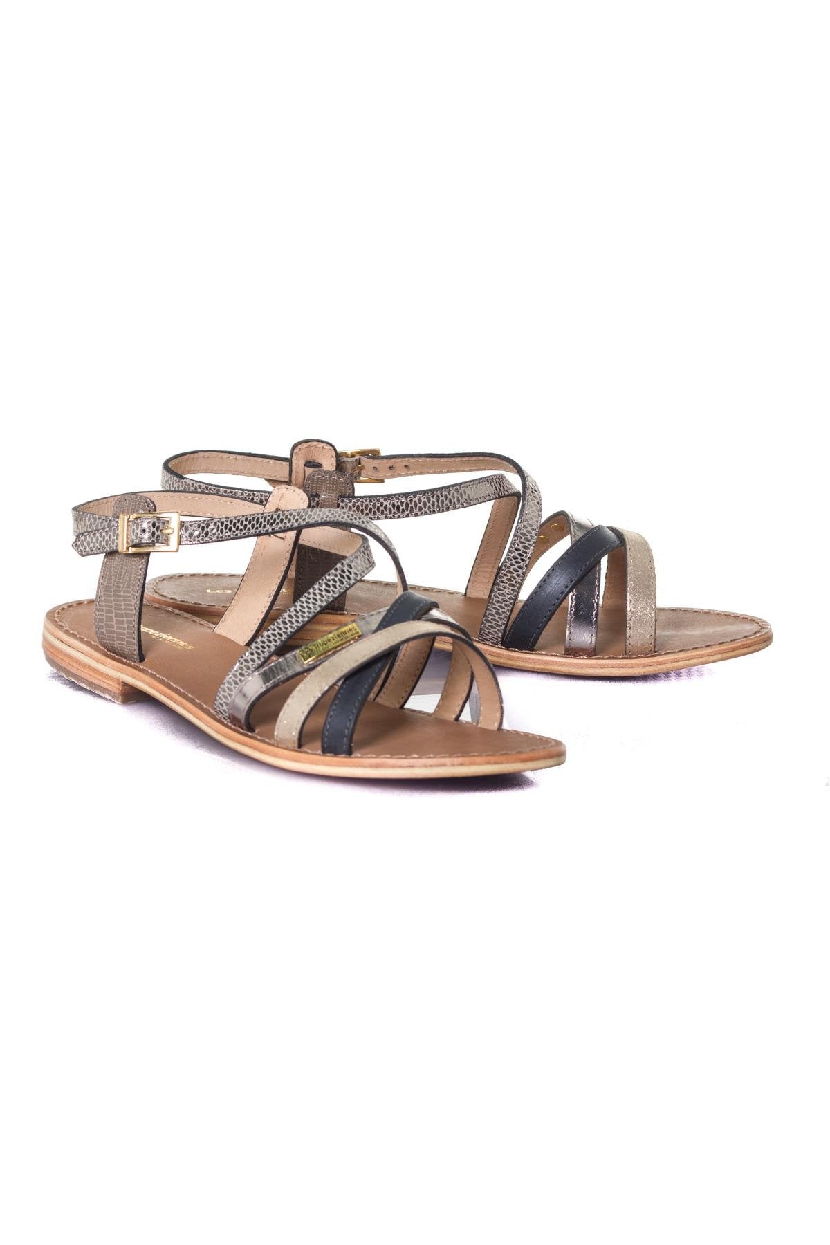 Taupe snake sandal - Image n°1