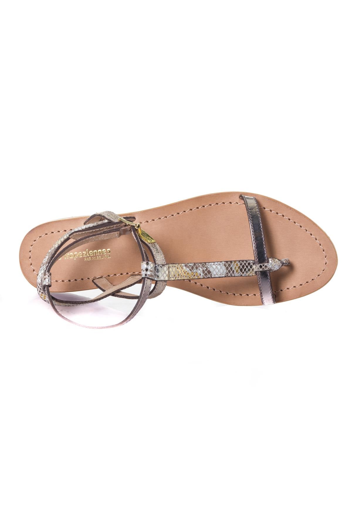 Women's beige snake sandals - Image n°3