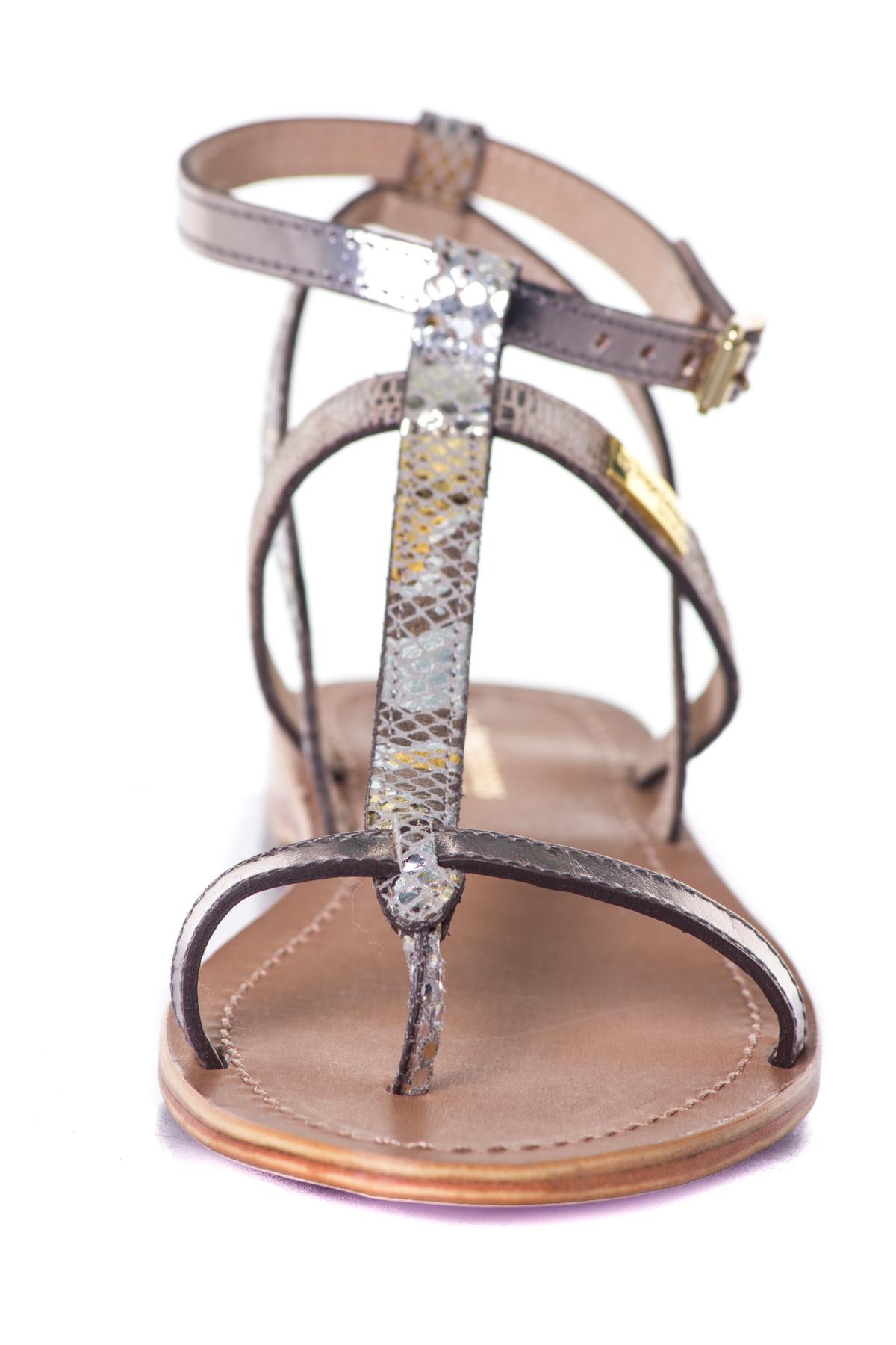 Women's beige snake sandals - Image n°5