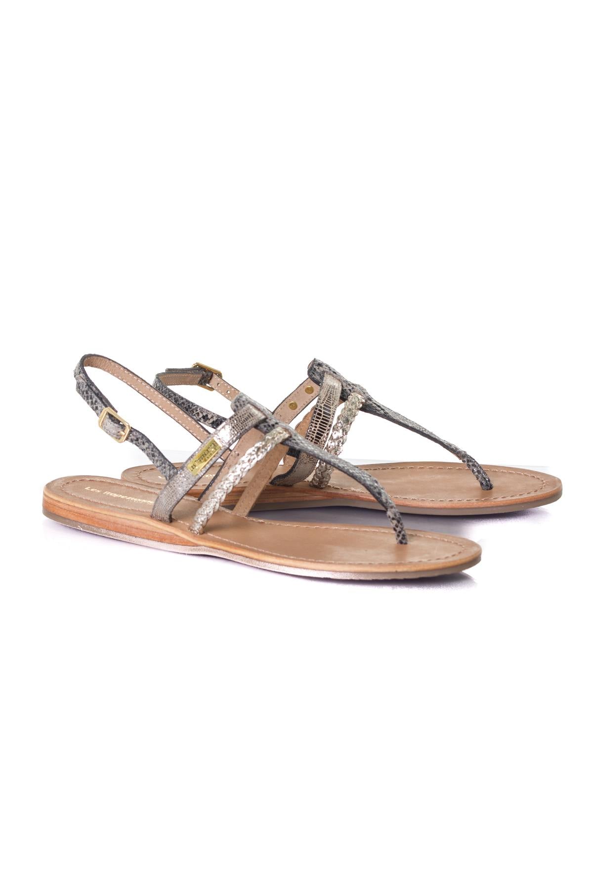 Gold women's summer shoes - Image n°1
