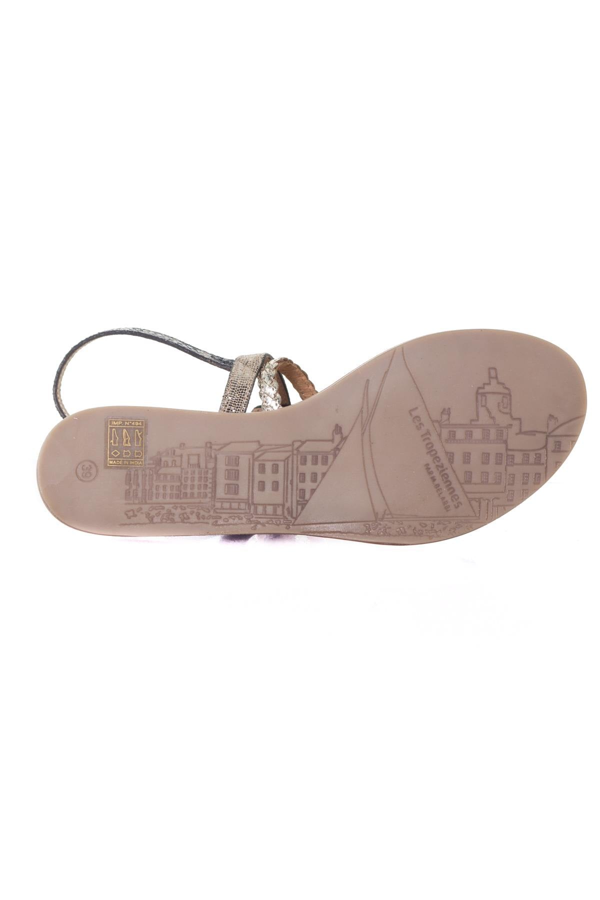 Gold women's summer shoes - Image n°4