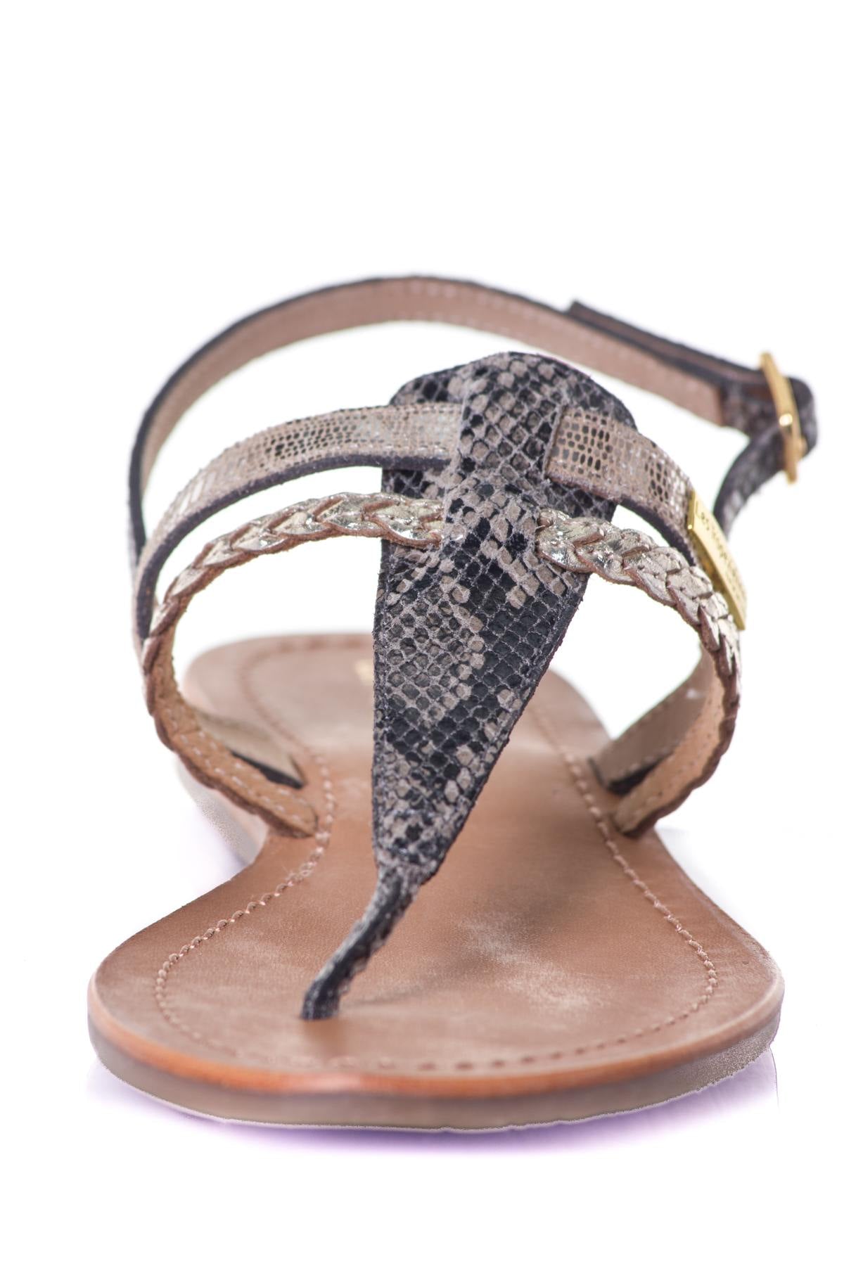 Gold women's summer shoes - Image n°5
