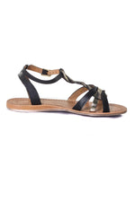 Women's black gold sandals - Image n°2