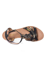 Women's black gold sandals - Image n°3