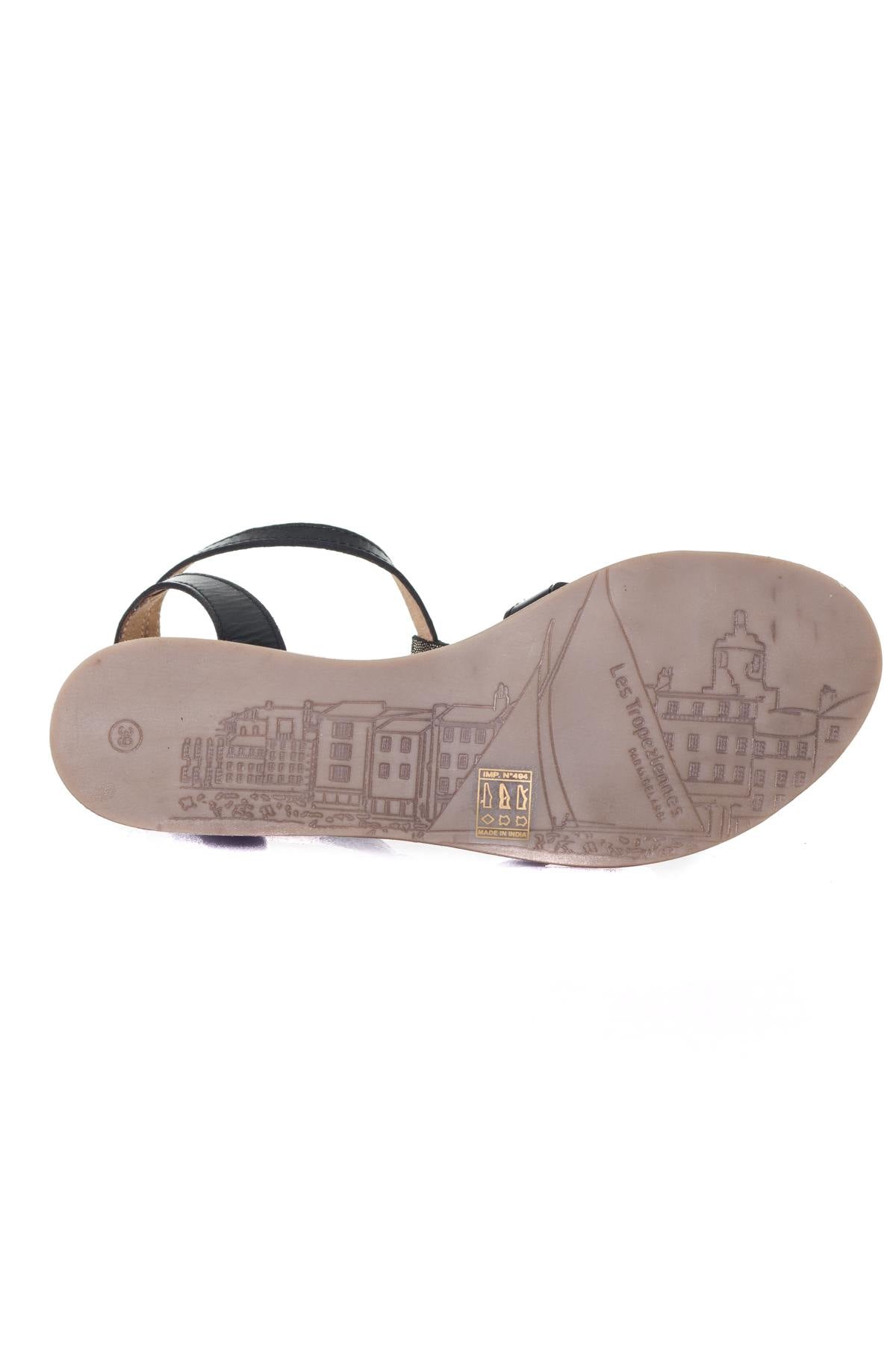 Women's black gold sandals - Image n°4