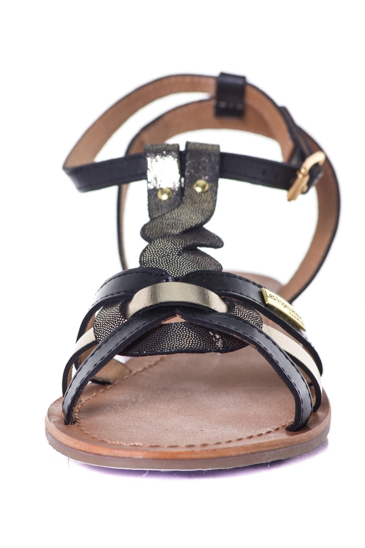 Women's black gold sandals - Image n°5
