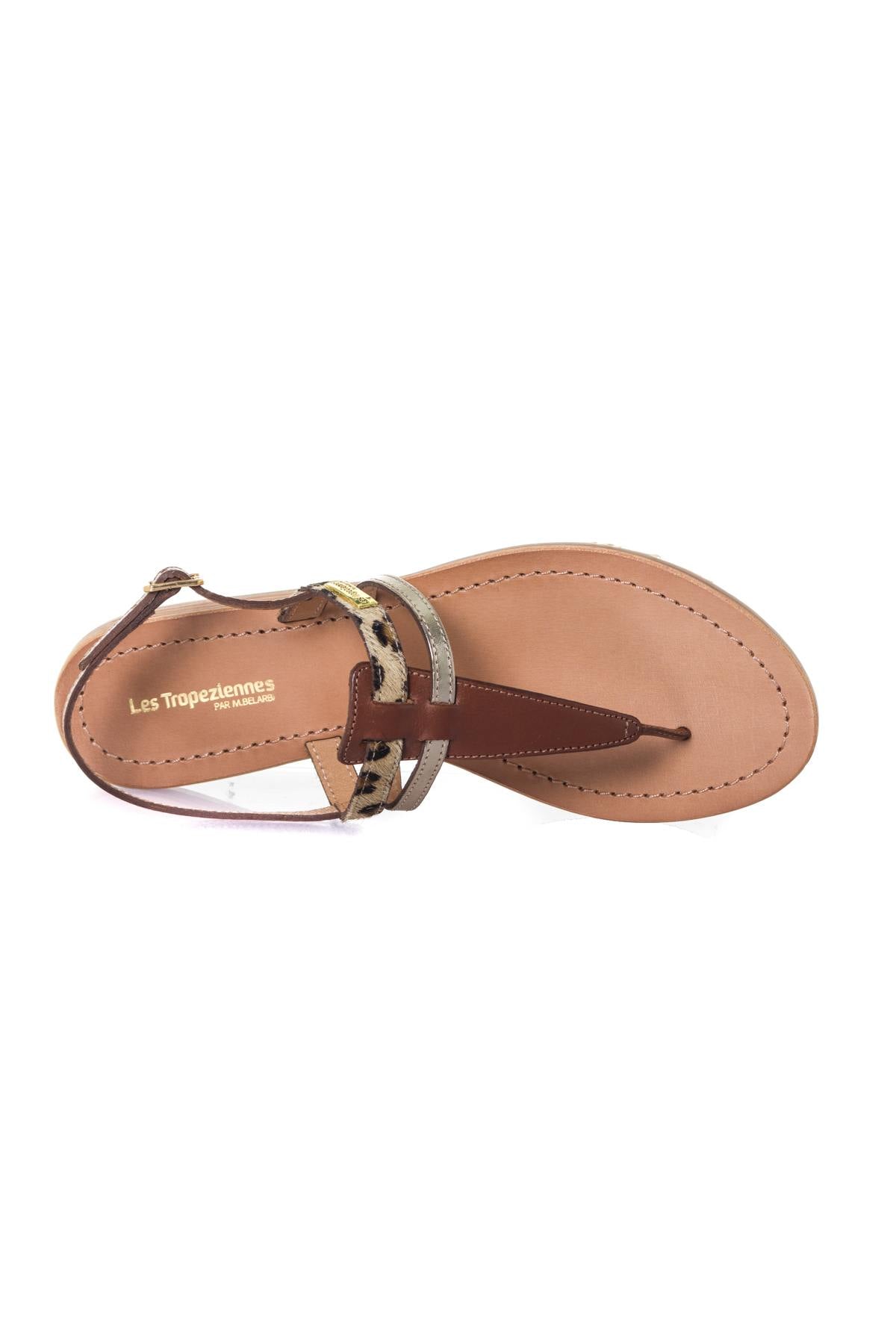 Women's tan leopard summer sandals - Image n°3