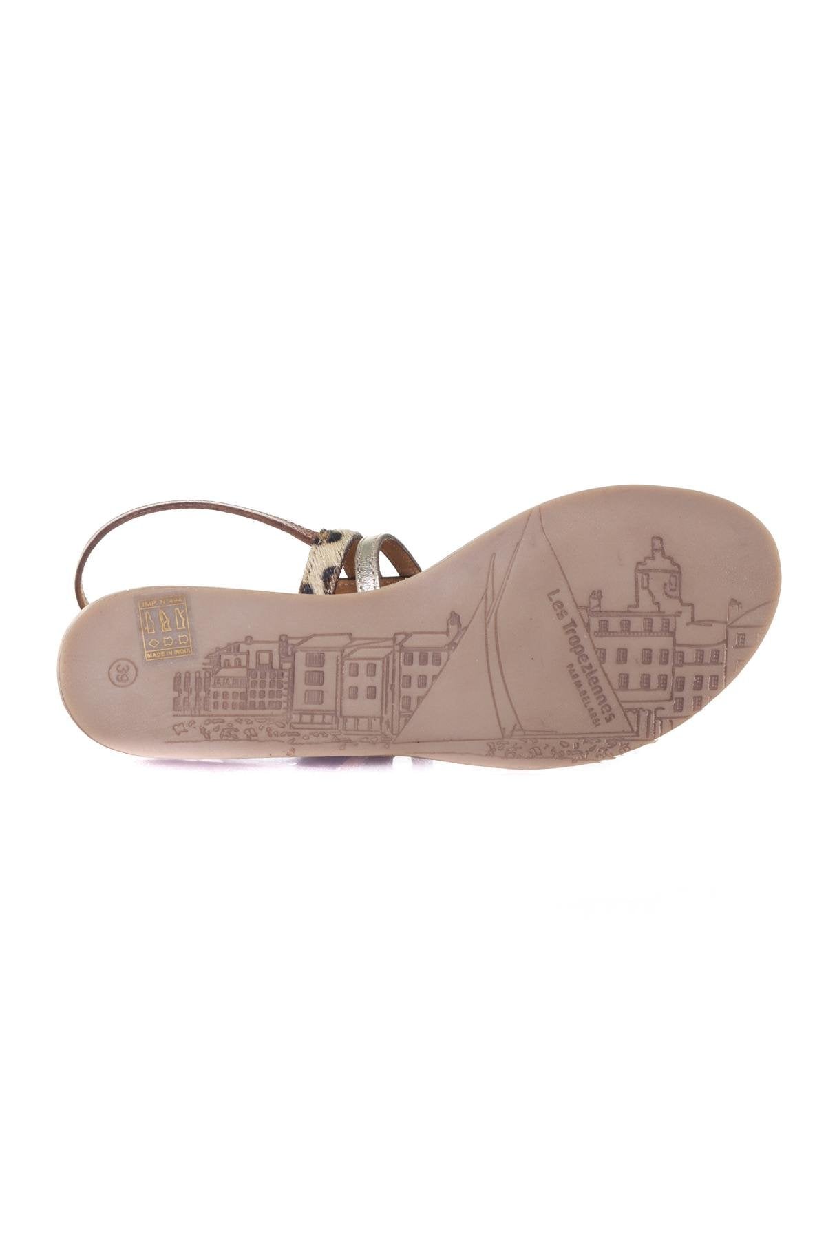 Women's tan leopard summer sandals - Image n°4