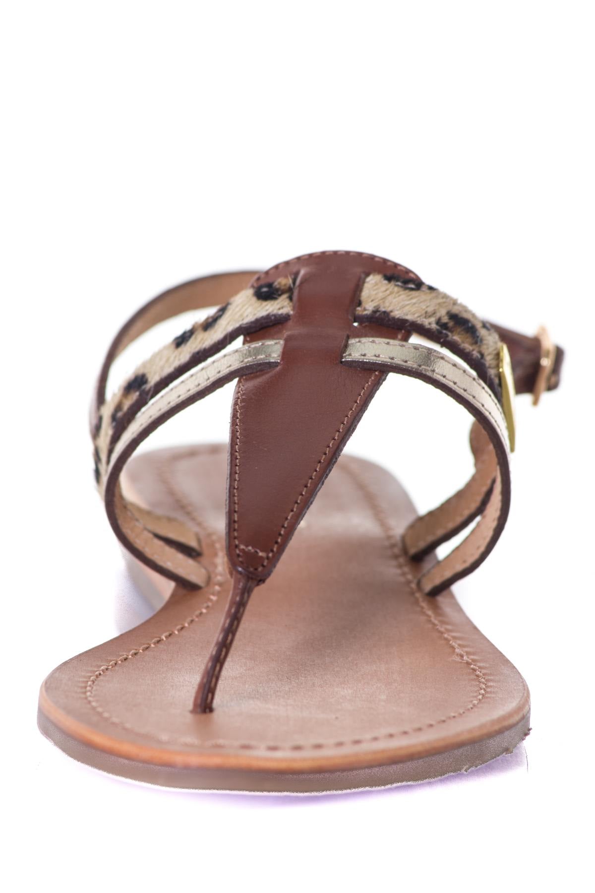Women's tan leopard summer sandals - Image n°5