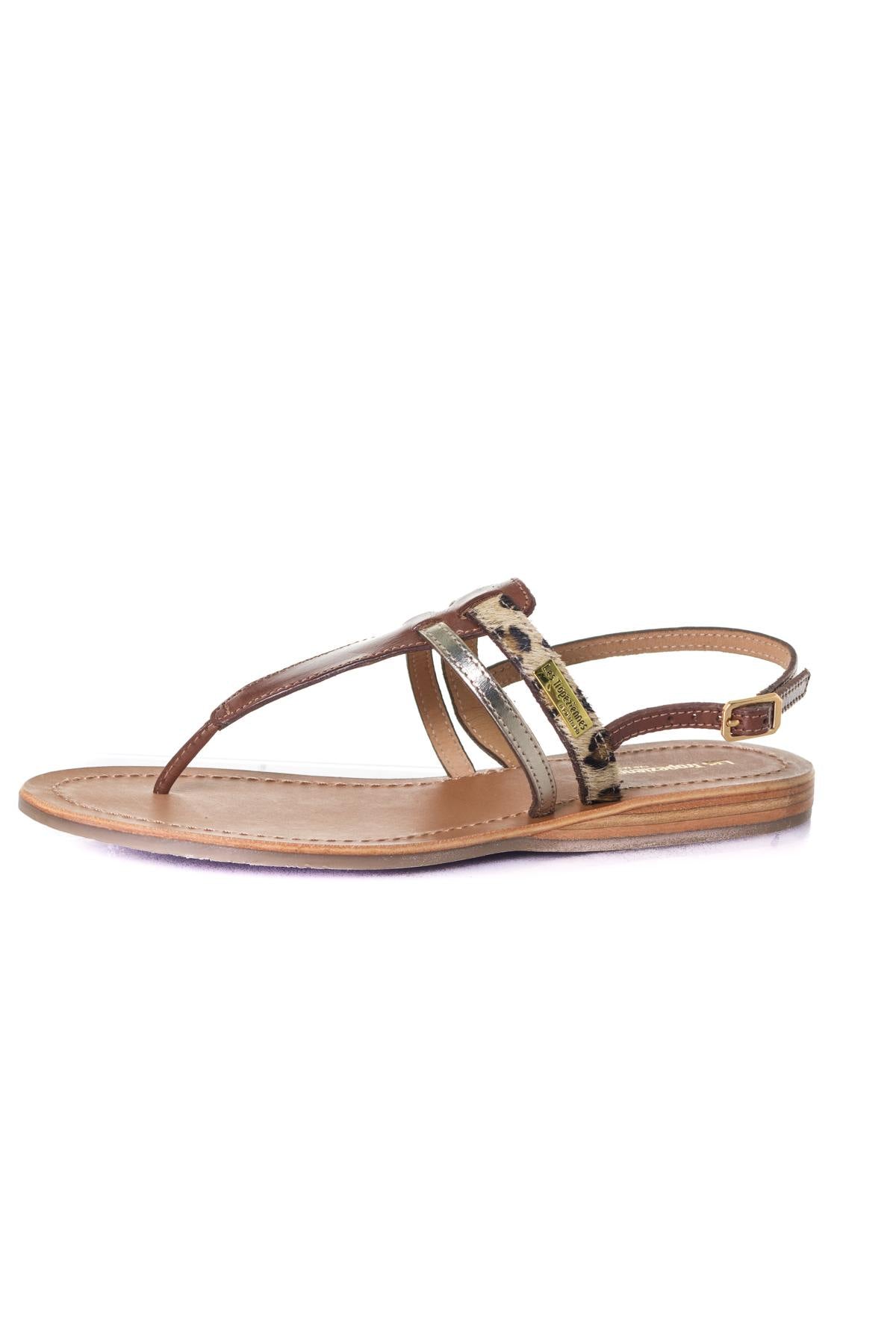 Women's tan leopard summer sandals - Image n°6