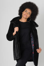 Dark gray faux fur coat - Image n°6
