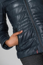 Blue jacket with raccoon fur hood - Image n°7