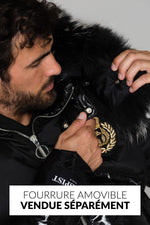 Black bi-material effect jacket - Image n°8