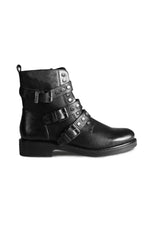 Black ankle boots with rivets - Image n°1