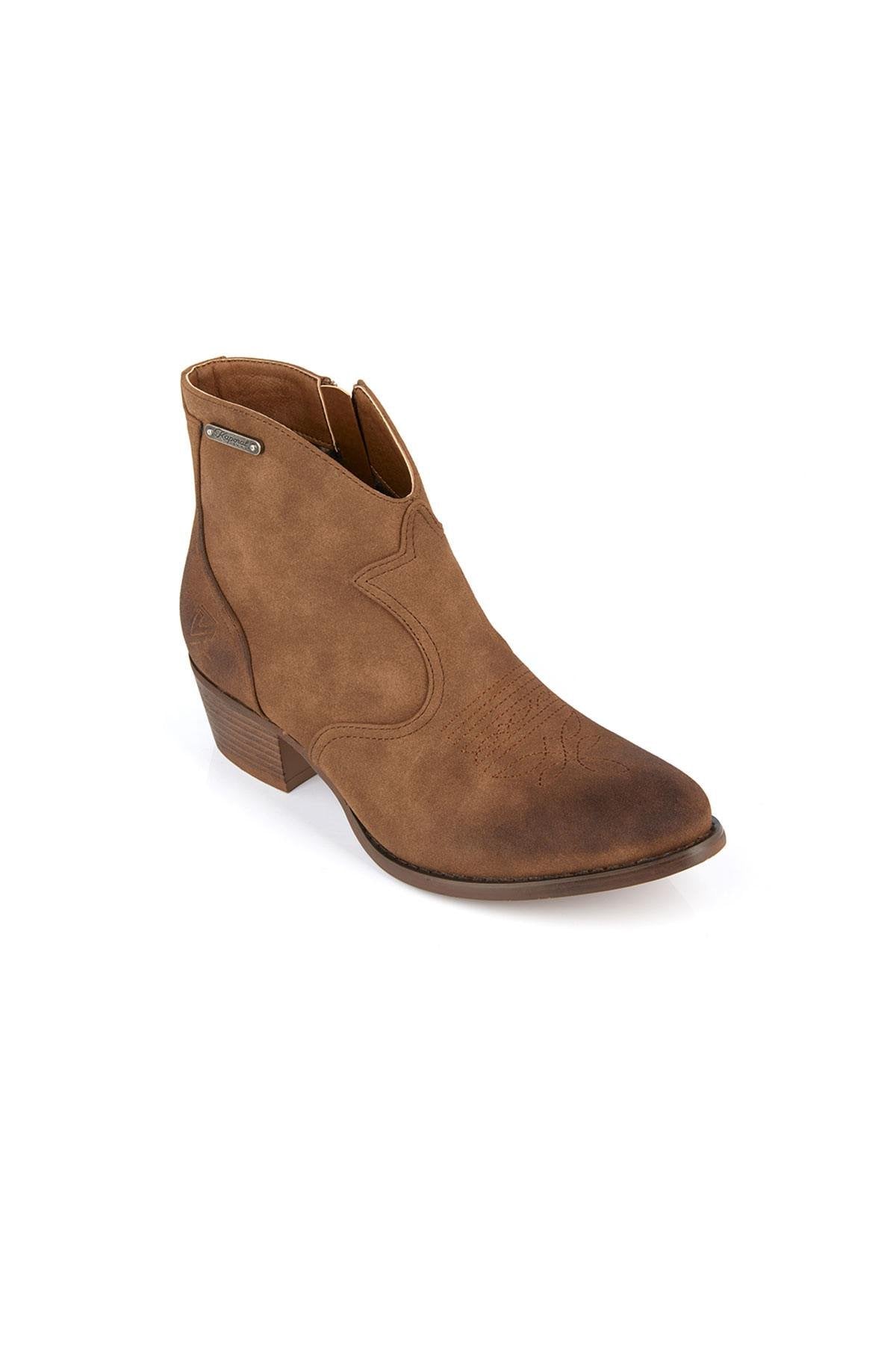 Tan ankle boot with heel - Image n°2