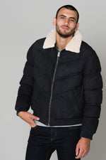  Navy blue leather jacket - Image n°3