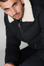  Navy blue leather jacket - Image n°7