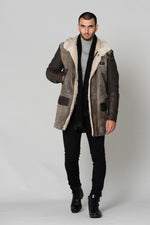 Sheepskin and textile parka - Image n°1