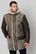 Sheepskin and textile parka - Image n°5