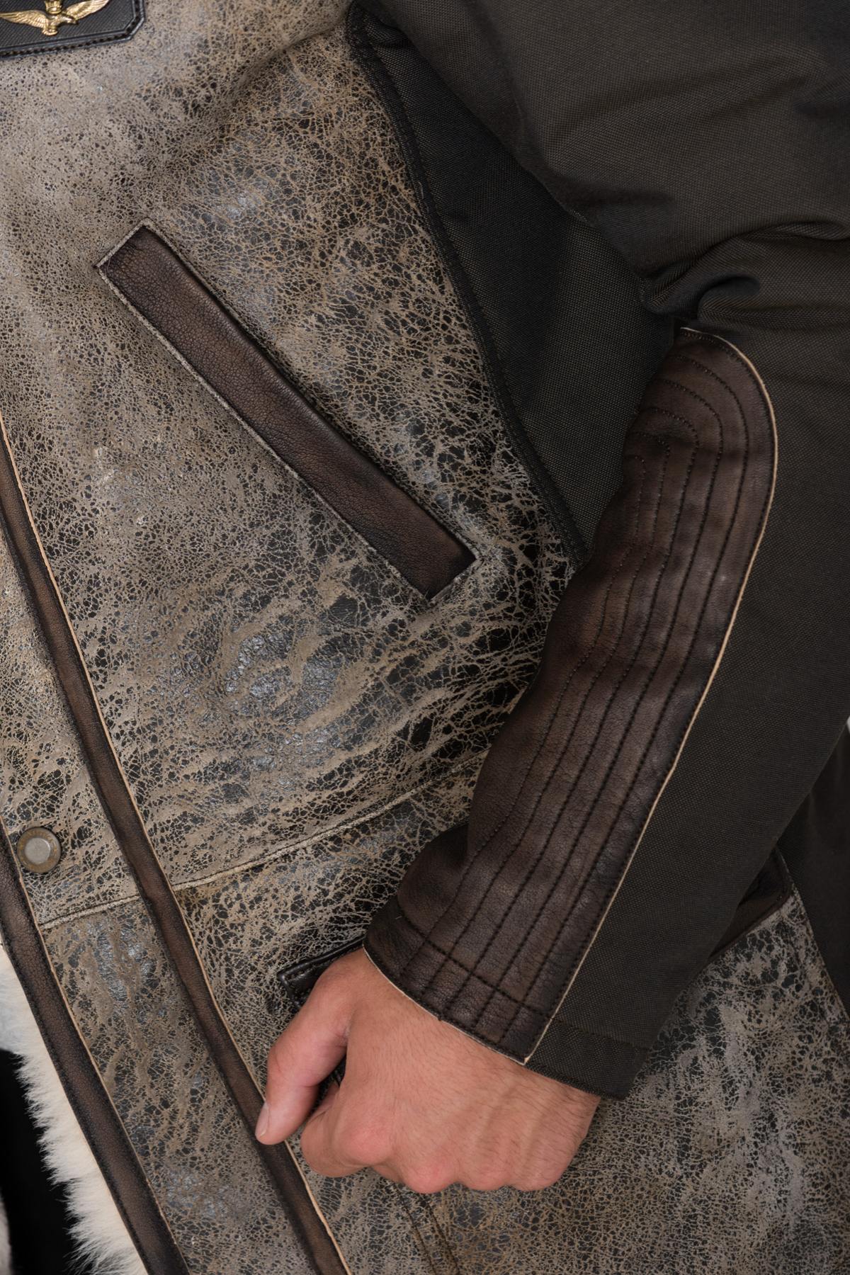 Sheepskin and textile parka - Image n°8