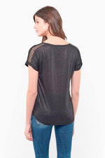 Black V-neck t-shirt - Image n°3