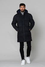  Navy blue lambskin down jacket - Image n°1