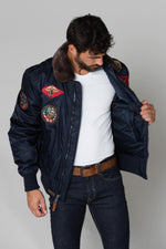 Navy blue jacket with patches - Image n°6