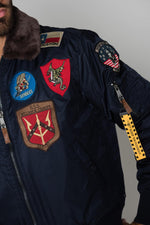 Navy blue jacket with patches - Image n°8