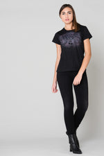 Black round neck T-shirt - Image n°2