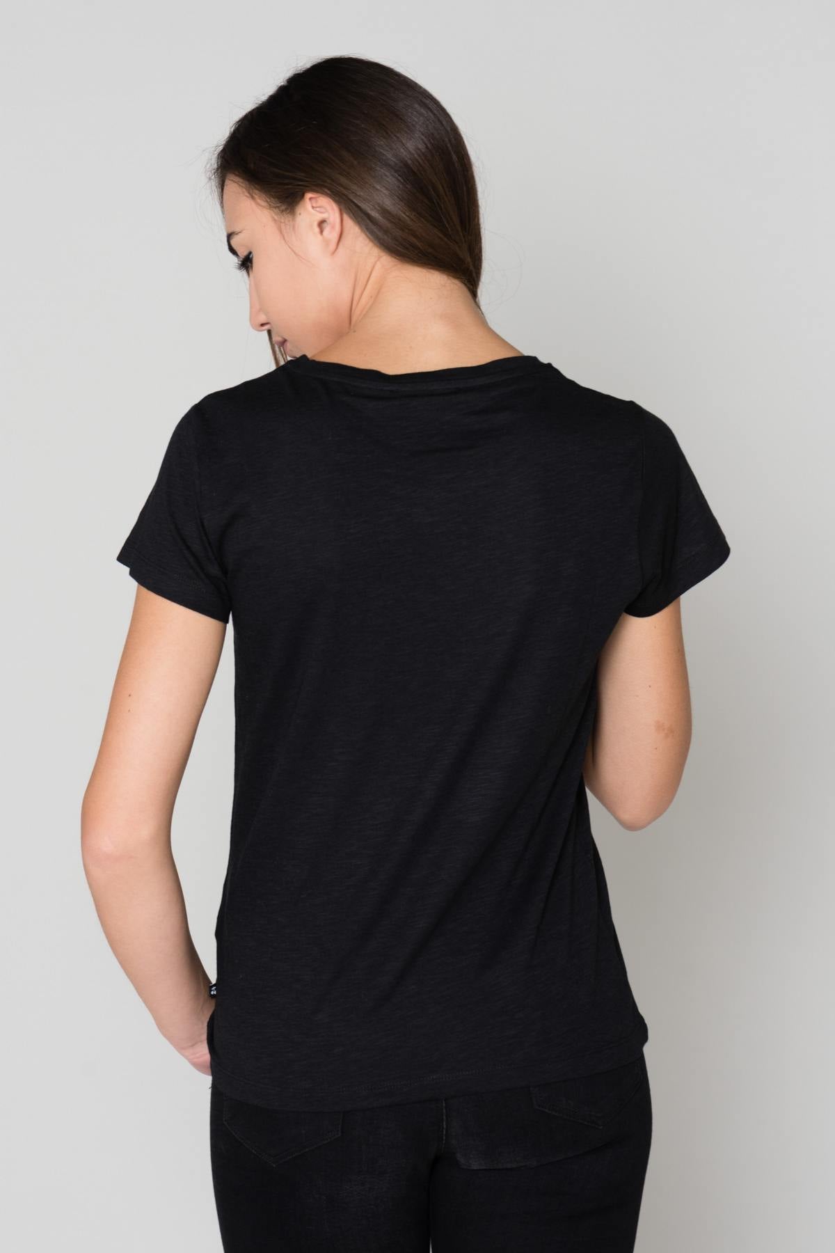 Black round neck T-shirt - Image n°3