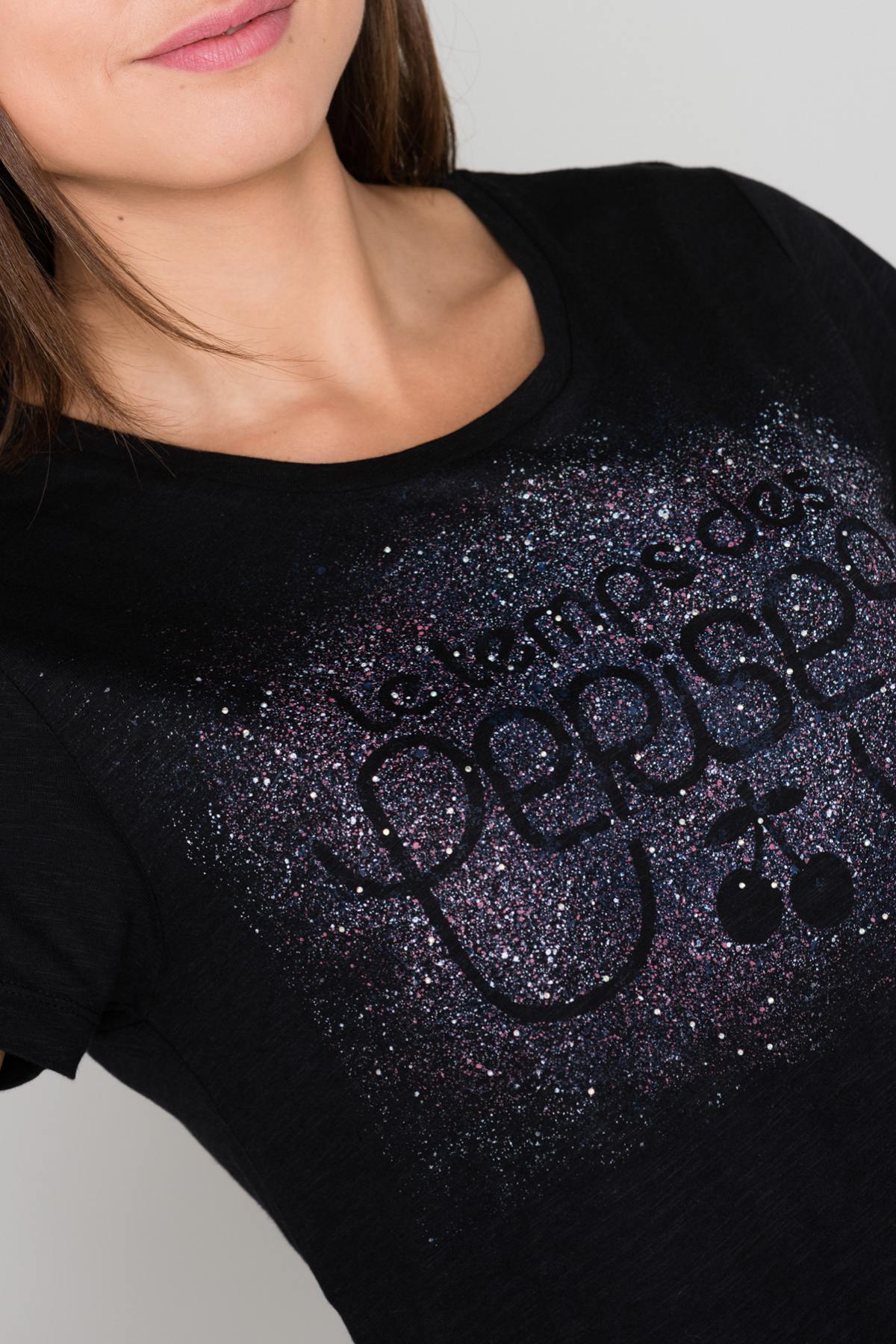 Black round neck T-shirt - Image n°4