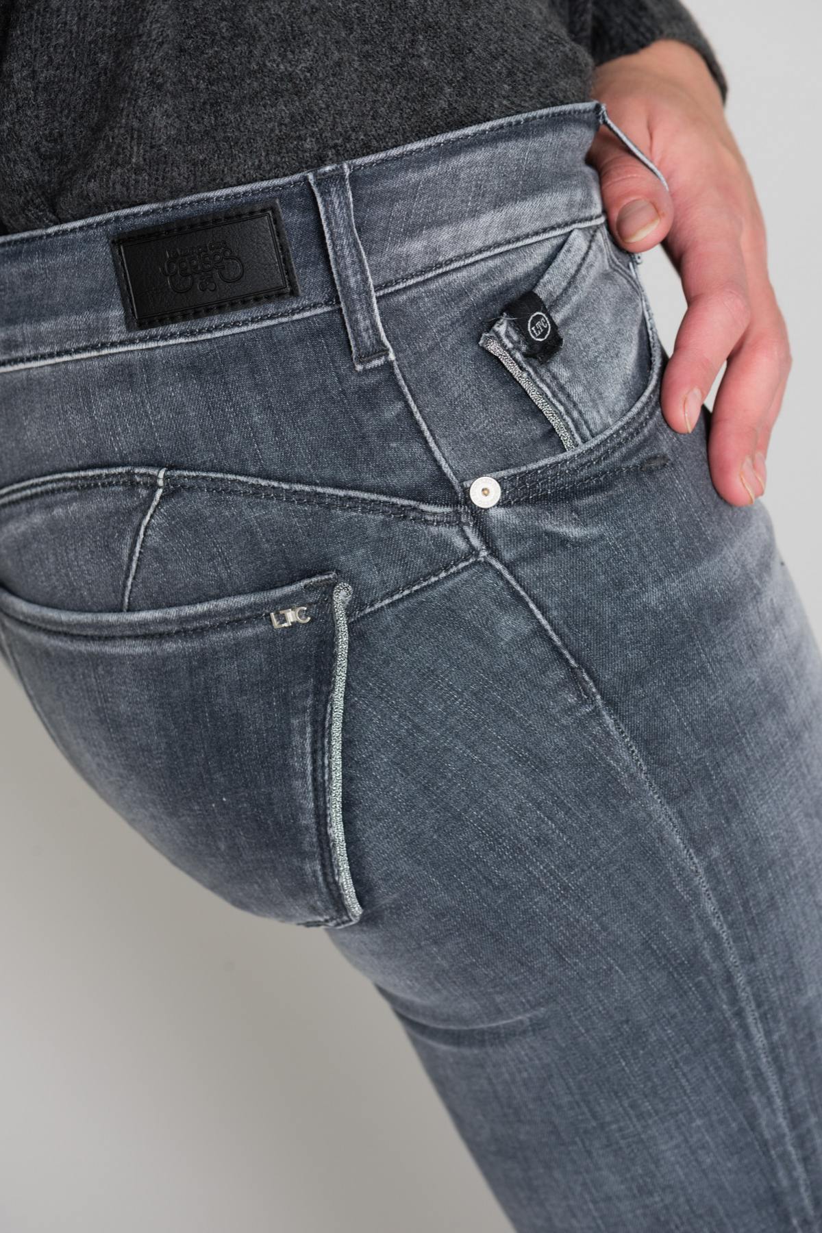 Slim gray 7/8 jeans - Image n°3