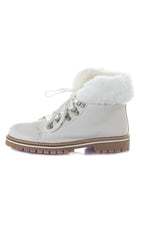 White fur-lined ankle boots - Image n°8