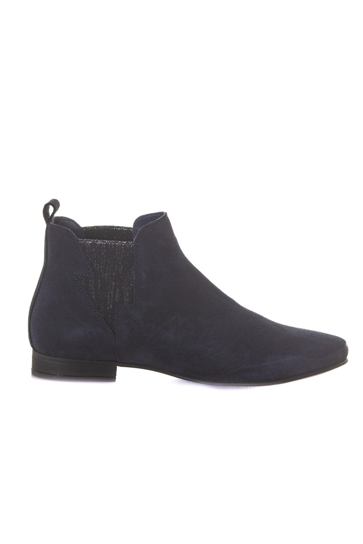 Navy blue leather boots - Image n°4