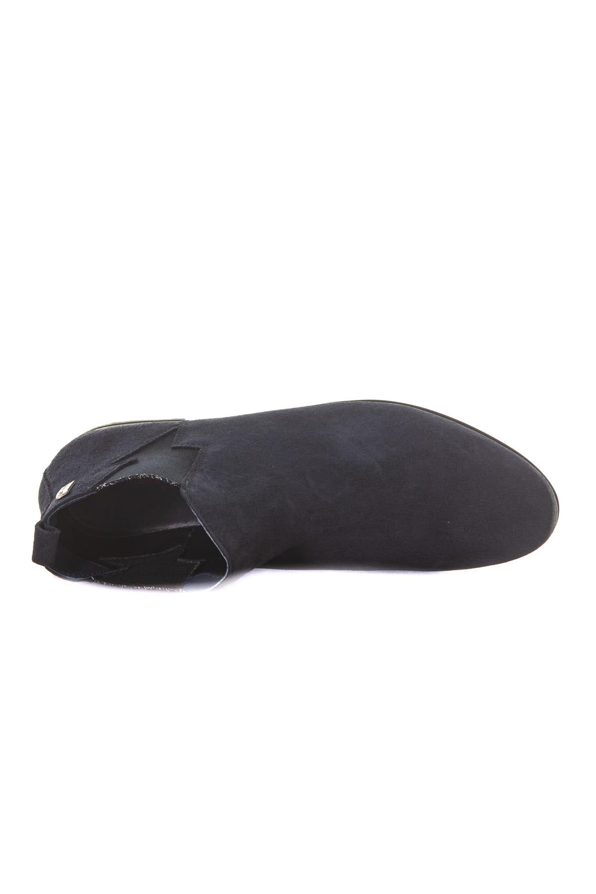 Navy blue leather boots - Image n°5