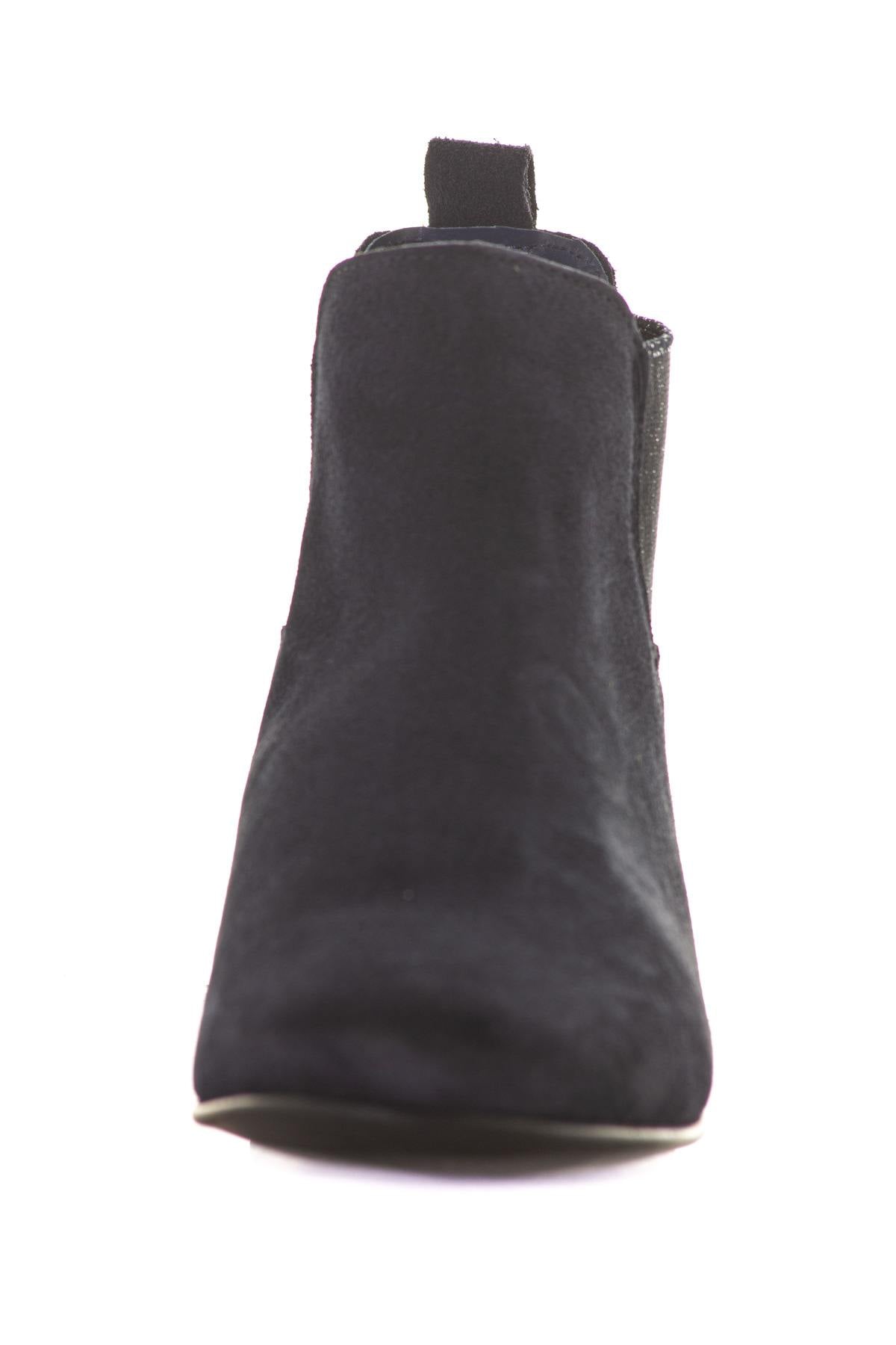 Navy blue leather boots - Image n°7