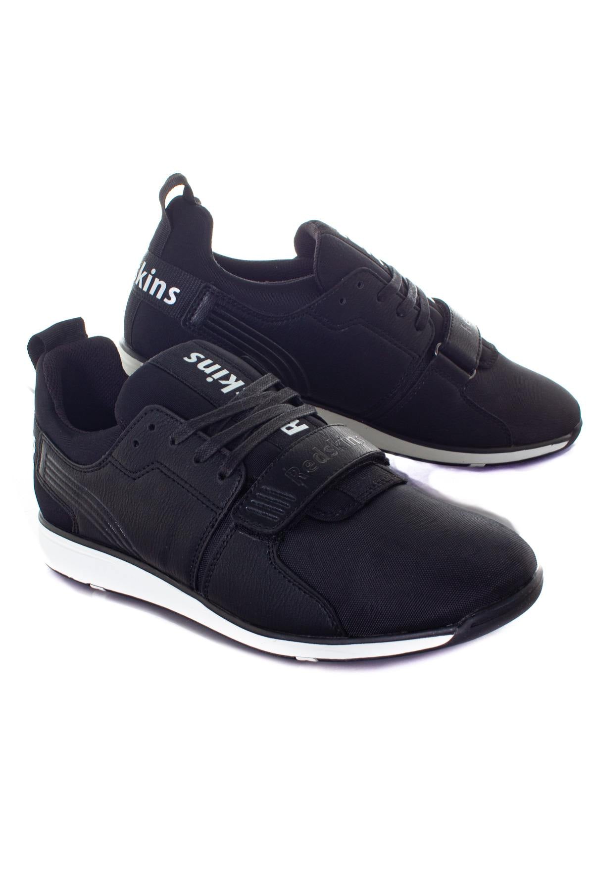 Black dual material sneakers - Image n°1
