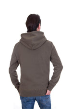 Men's khaki hooded sweater - Image n°3