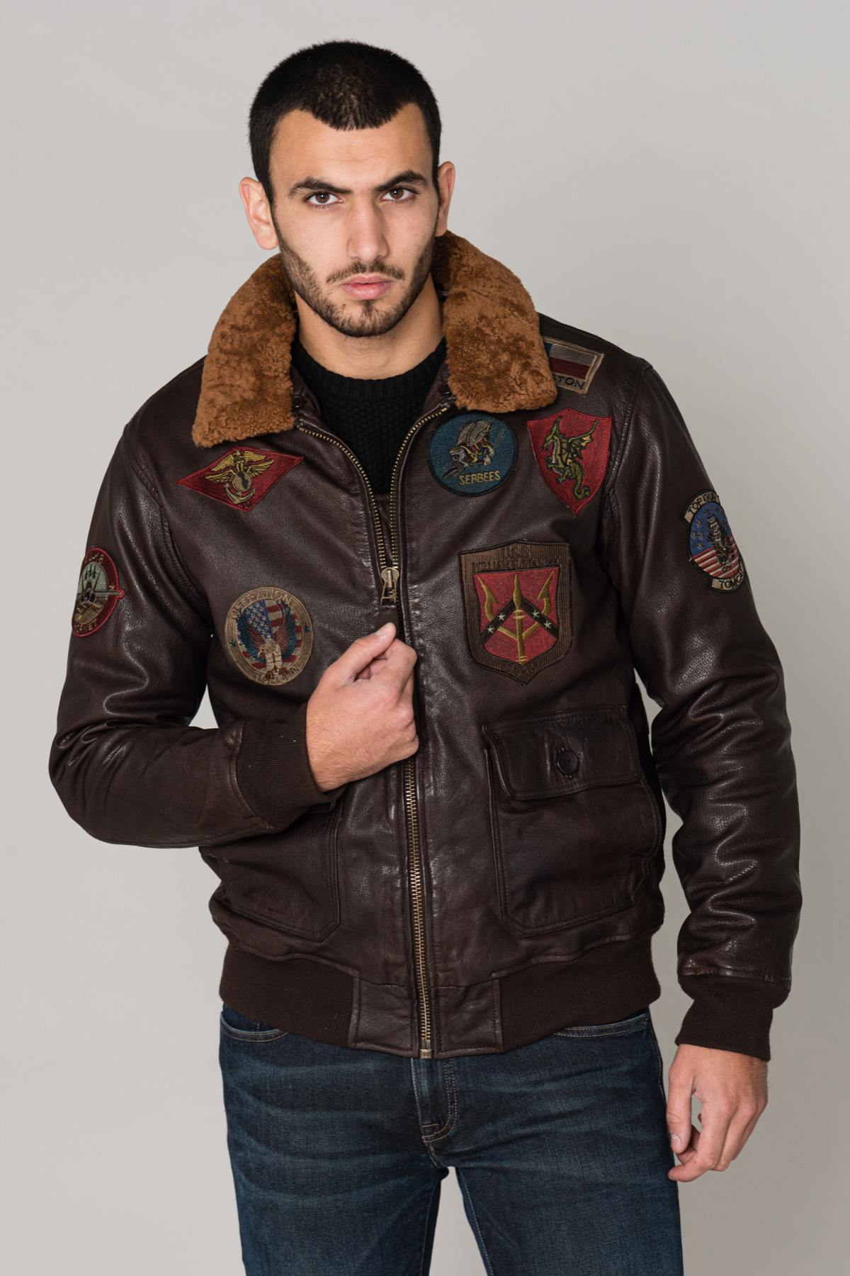  Brown aviator with patches - Image n°4