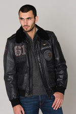 Dark gray aviator with patches - Image n°5