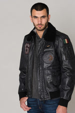 Dark gray aviator with patches - Image n°1